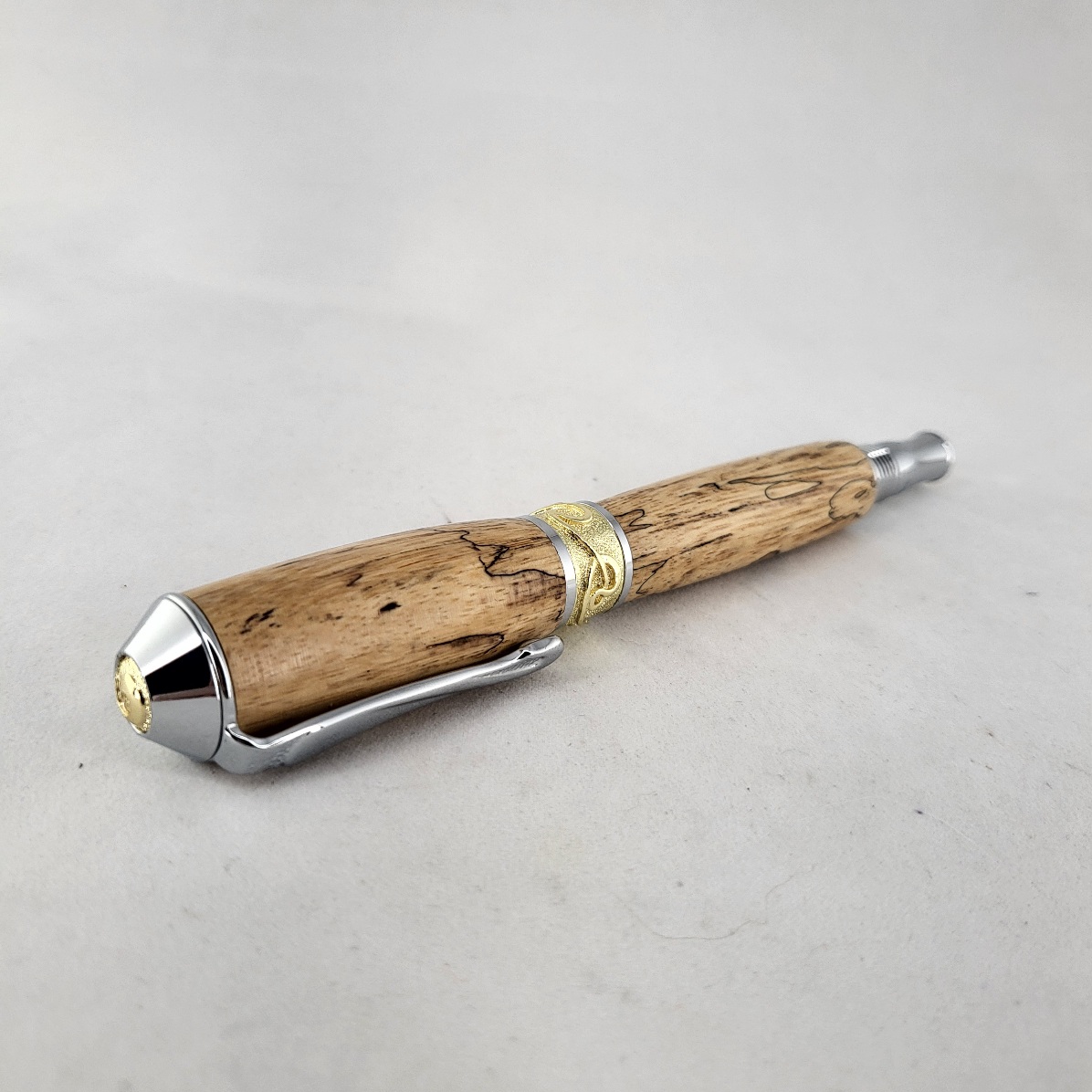 Broadwell Rollerball chrome and spalted maple